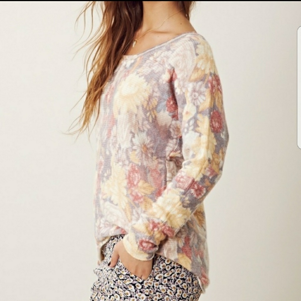 Free People | Floral Sweater